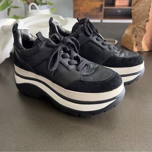 Michael Kors Black and White Platform Sneakers